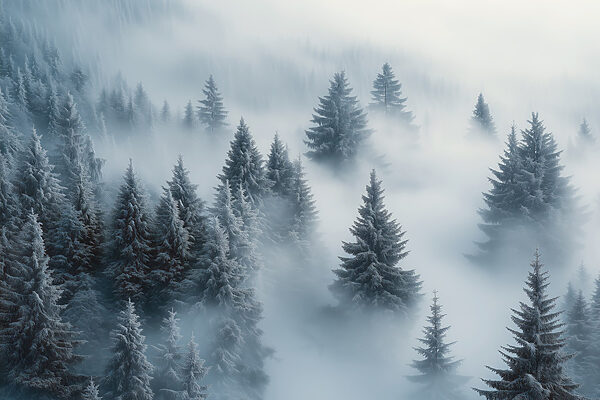 Groupe d'arbres recouverts de neige Groupe d'arbres recouverts de neige