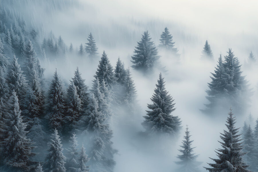 Groupe d'arbres recouverts de neige Groupe d'arbres recouverts de neige