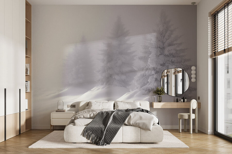 Groupe d'arbres recouverts de neige