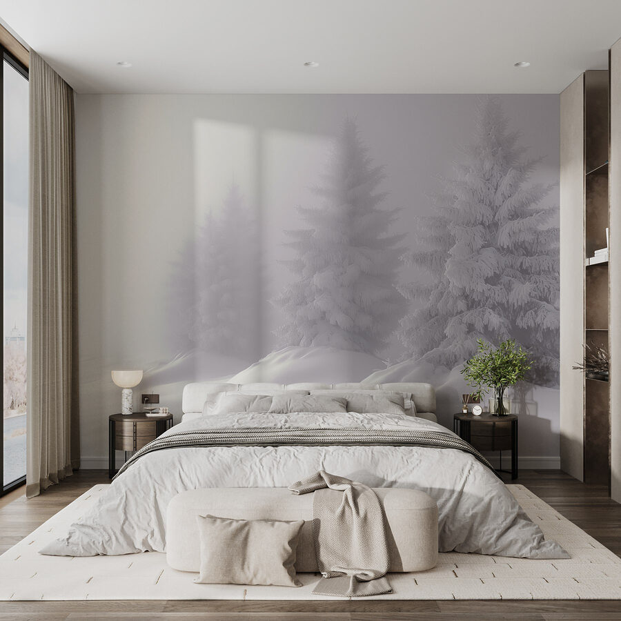 Groupe d'arbres recouverts de neige