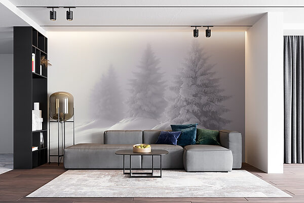 Groupe d'arbres recouverts de neige Groupe d'arbres recouverts de neige