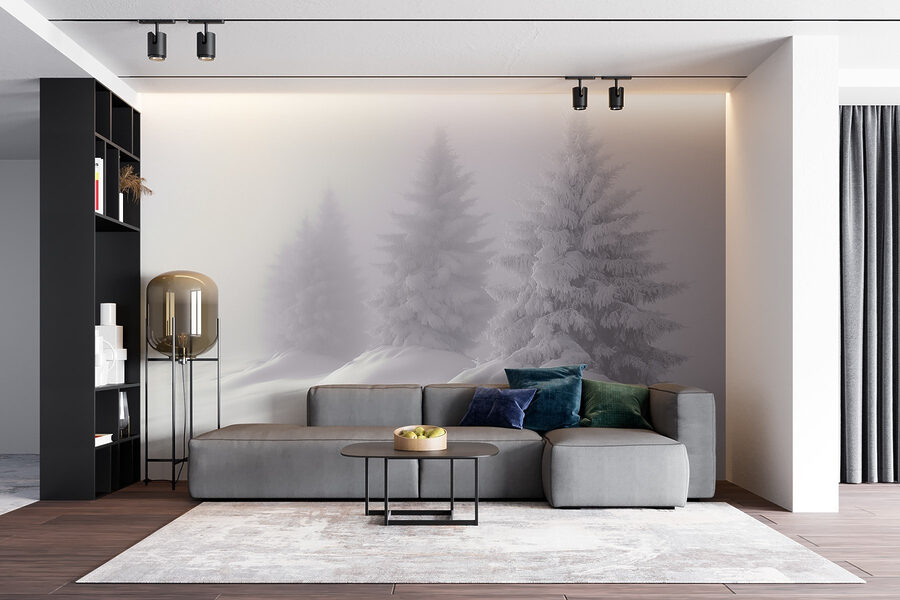 Groupe d'arbres recouverts de neige