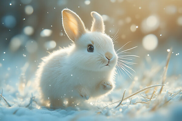 Lapin blanc dans la neige Lapin blanc dans la neige