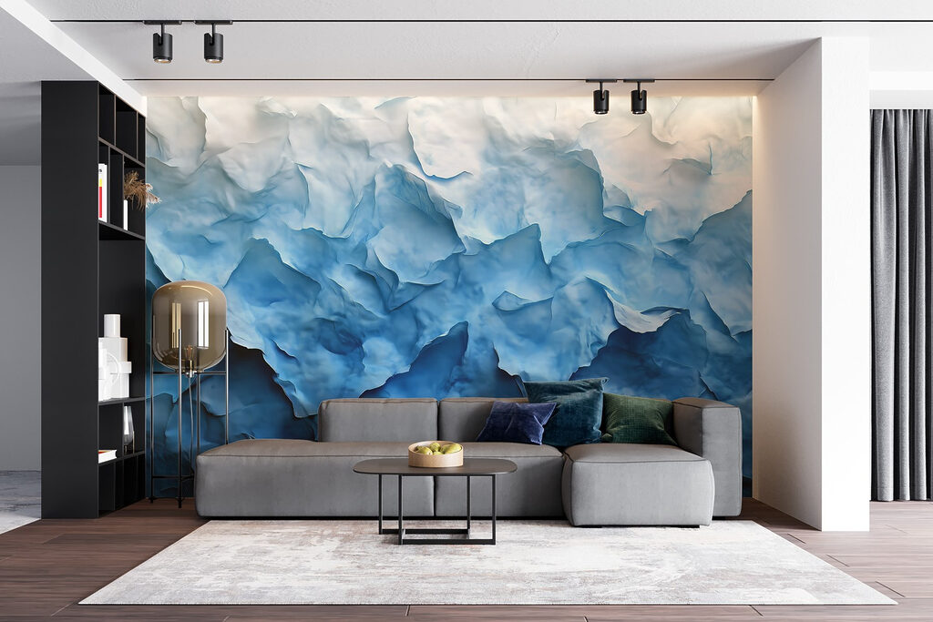 Mountains of textured icy hues