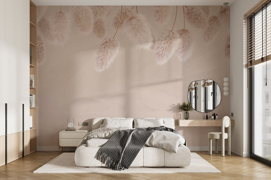 Groupe de fleurs pelucheuses