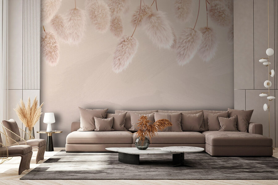 Groupe de fleurs pelucheuses