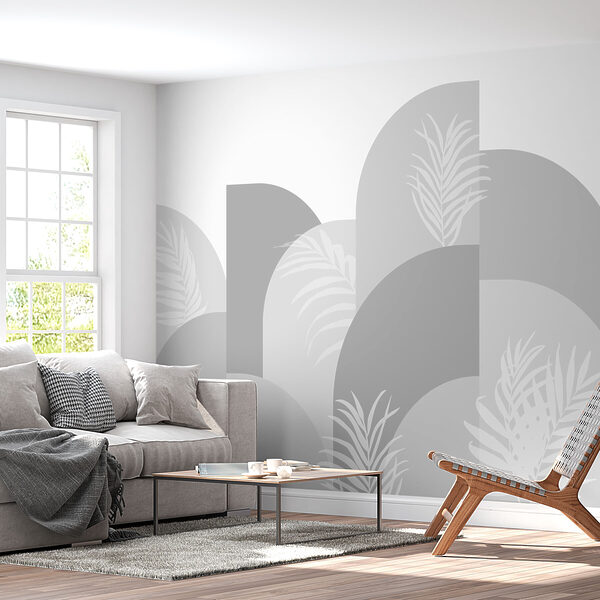 Fond gris et blanc avec des feuilles blanches Fond gris et blanc avec des feuilles blanches