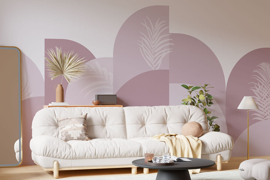 Graphisme rose et blanc