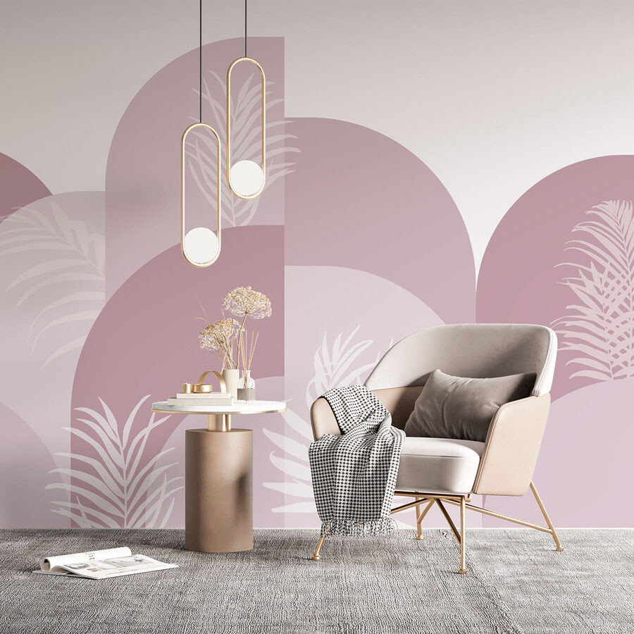 Graphisme rose et blanc