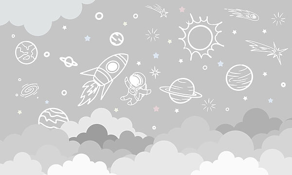 Scène spatiale avec nuages et étoiles Scène spatiale avec nuages et étoiles