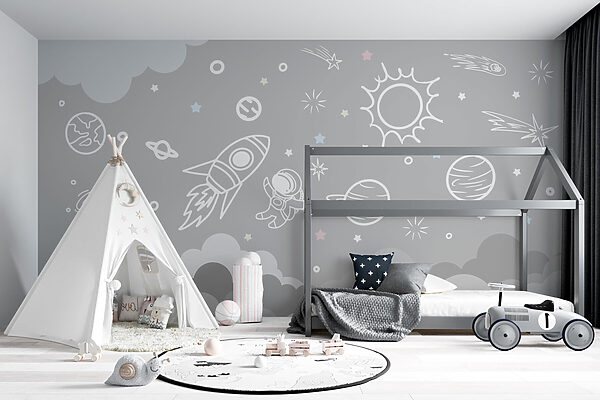Scène spatiale avec nuages et étoiles Scène spatiale avec nuages et étoiles