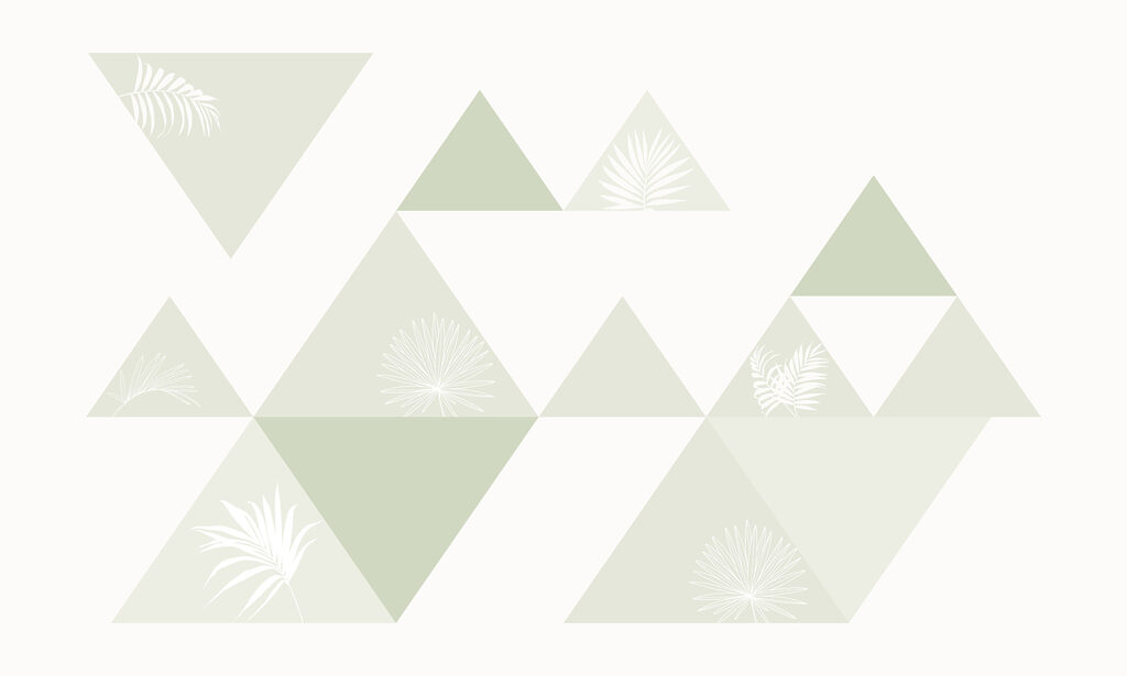 Triangles blancs et verts avec un motif de feuilles Triangles blancs et verts avec un motif de feuilles