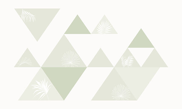 Triangles blancs et verts avec un motif de feuilles Triangles blancs et verts avec un motif de feuilles