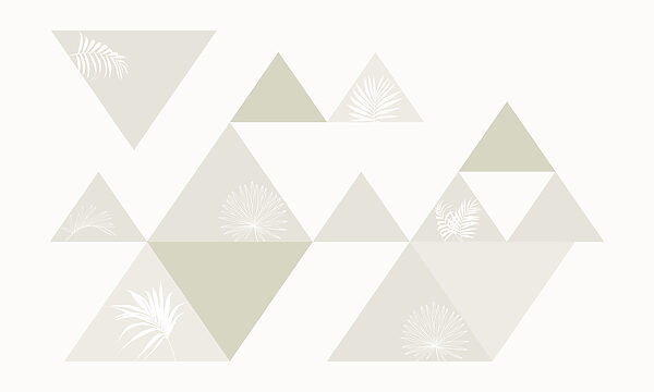 Triangles blancs et gris avec feuilles Triangles blancs et gris avec feuilles
