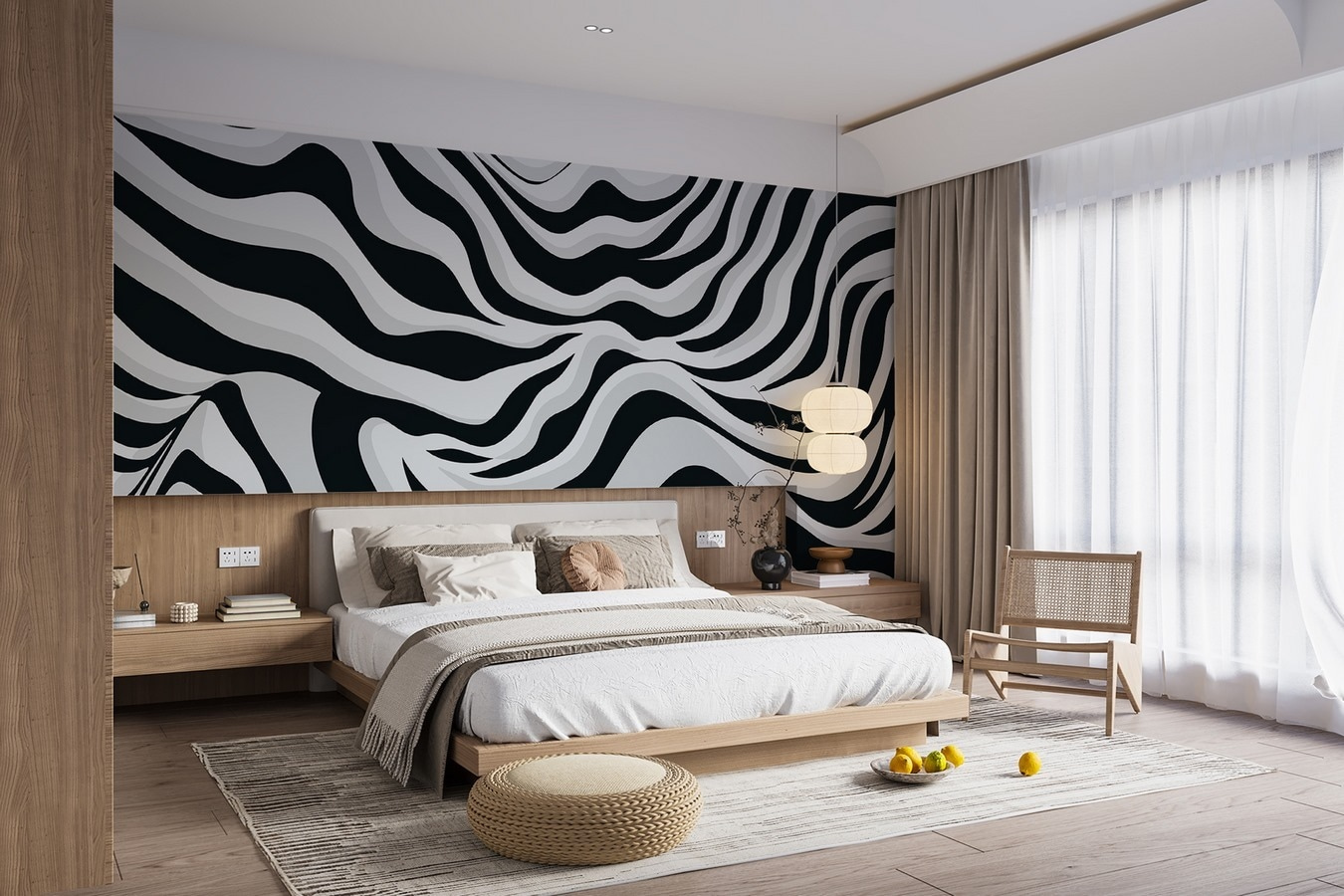 Black and white striped pattern Black and white striped pattern