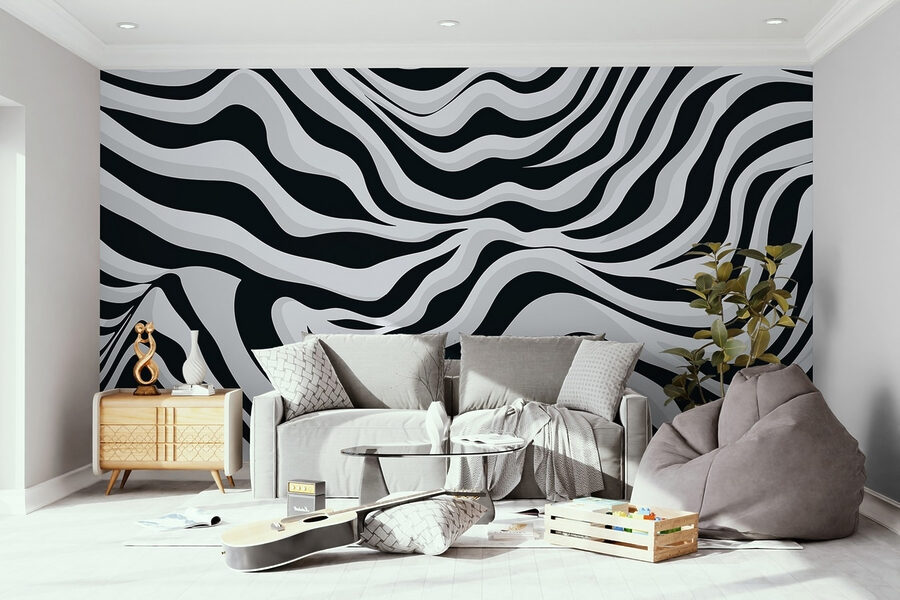 Motif rayé noir et blanc Motif rayé noir et blanc