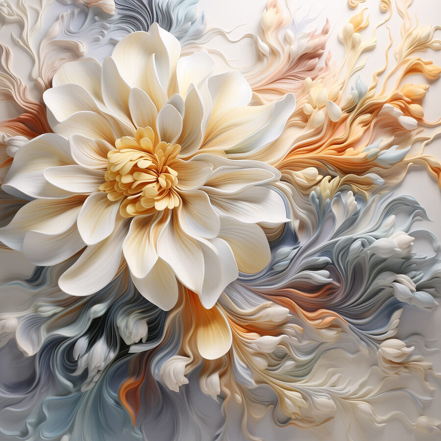Fleur blanche avec centre jaune