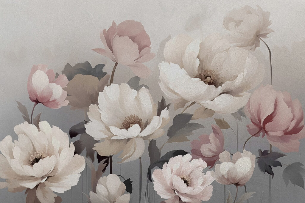 Peinture de fleurs sur un mur Peinture de fleurs sur un mur