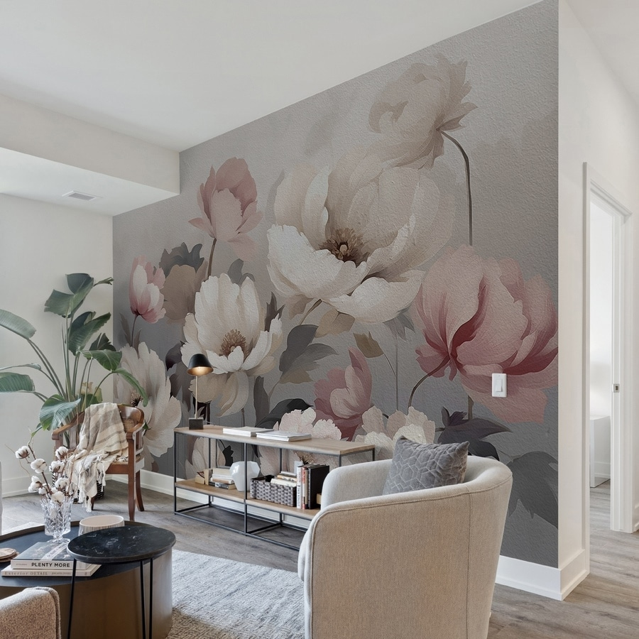 Peinture de fleurs sur un mur