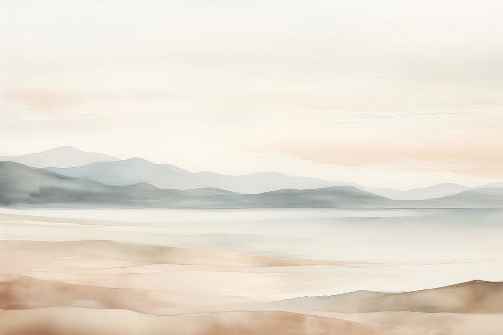 Paysage avec collines et brouillard Paysage avec collines et brouillard