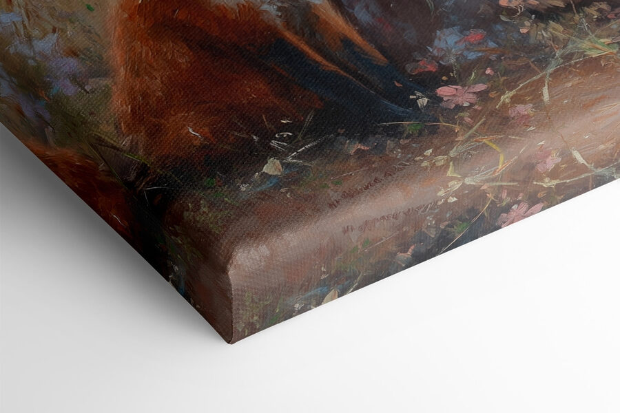 Peinture d'une femme avec des renards