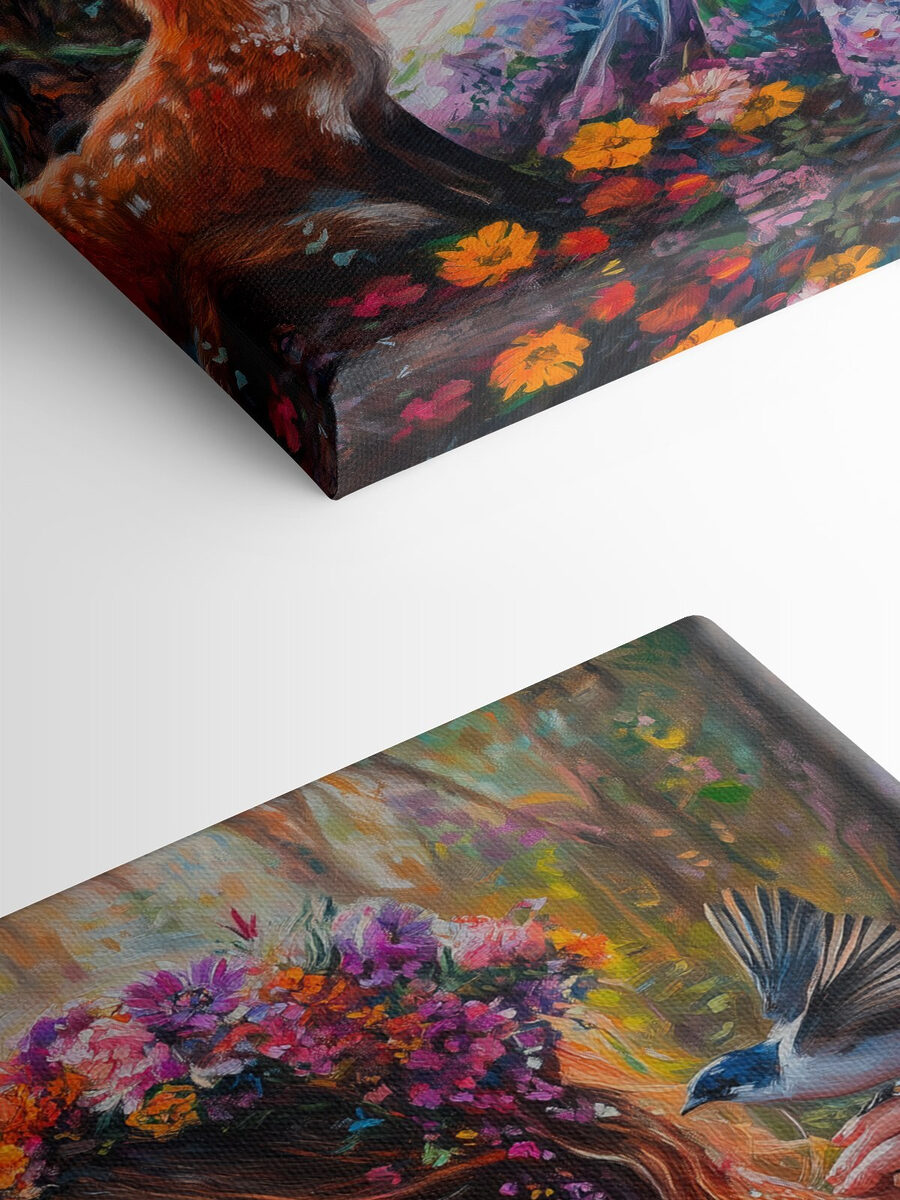 Peinture d'une femme tenant des fleurs et des oiseaux Peinture d'une femme tenant des fleurs et des oiseaux