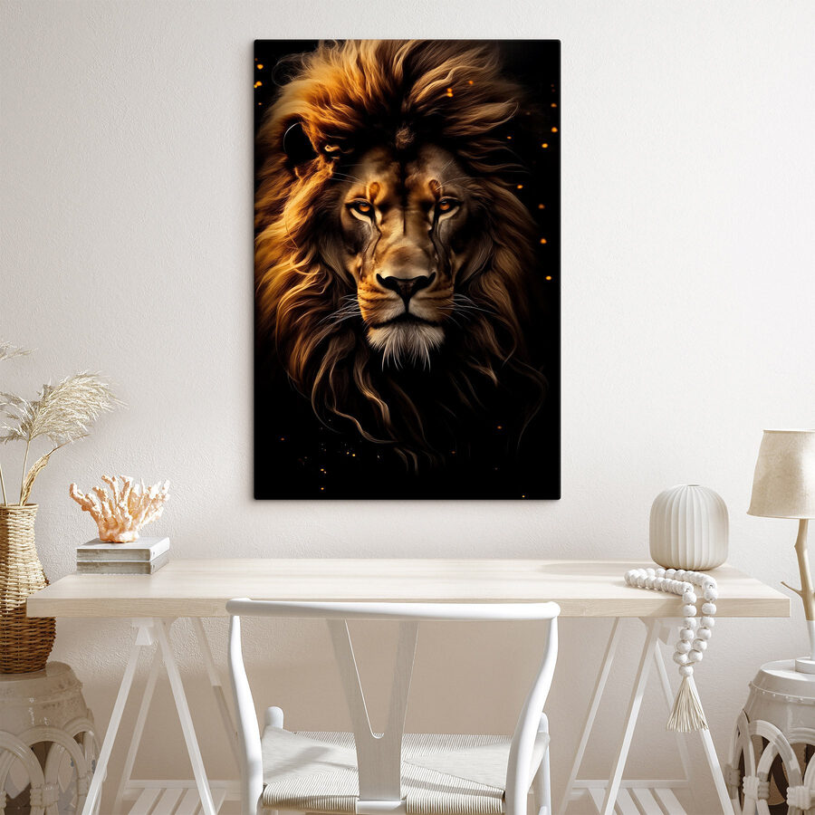 Lion à la longue crinière