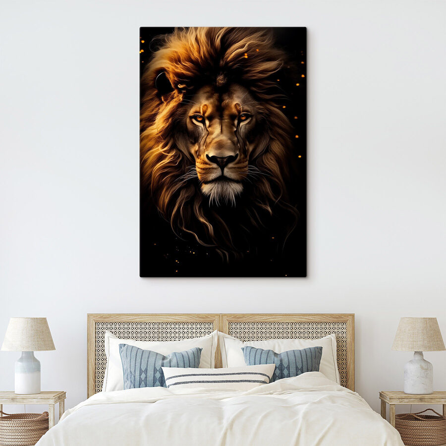 Lion à la longue crinière