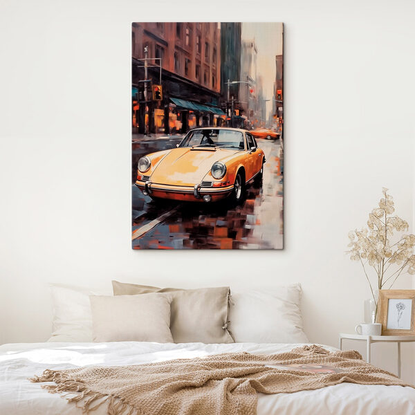 Voiture jaune dans une rue Voiture jaune dans une rue