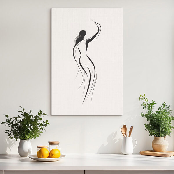 Dessin en noir et blanc d'une femme Dessin en noir et blanc d'une femme