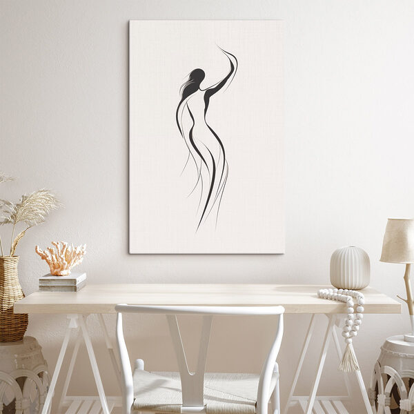 Dessin en noir et blanc d'une femme Dessin en noir et blanc d'une femme