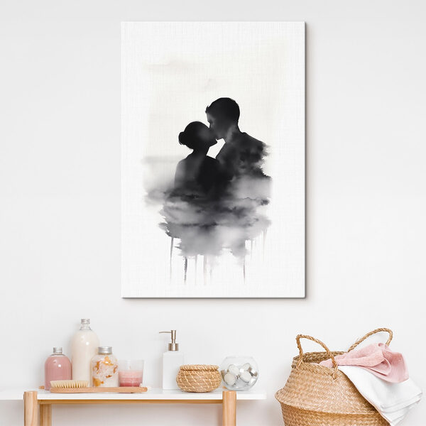 Homme et femme s'embrassant dans les nuages Homme et femme s'embrassant dans les nuages