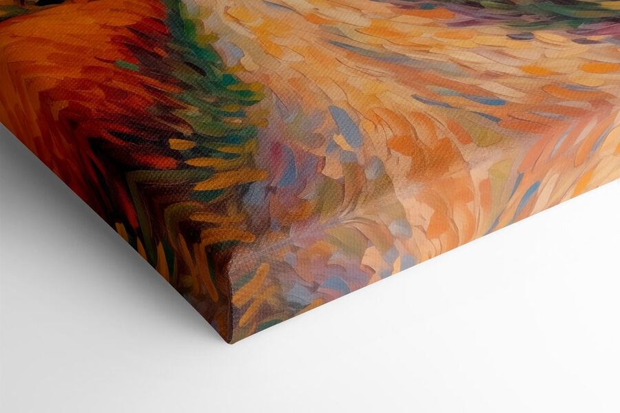 Peinture d'une maison dans un champ de blé