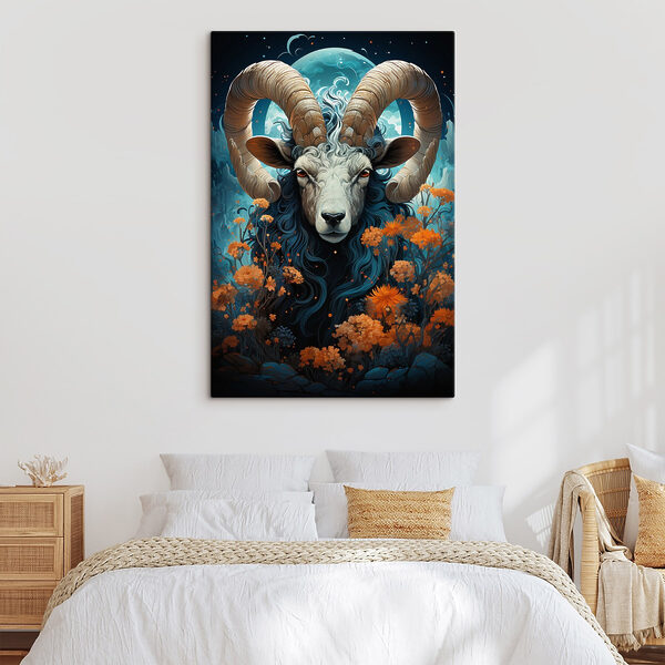 Peinture d'un bélier à cornes Peinture d'un bélier à cornes