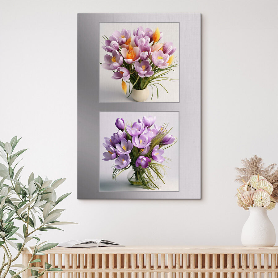 Collage de fleurs dans un vase