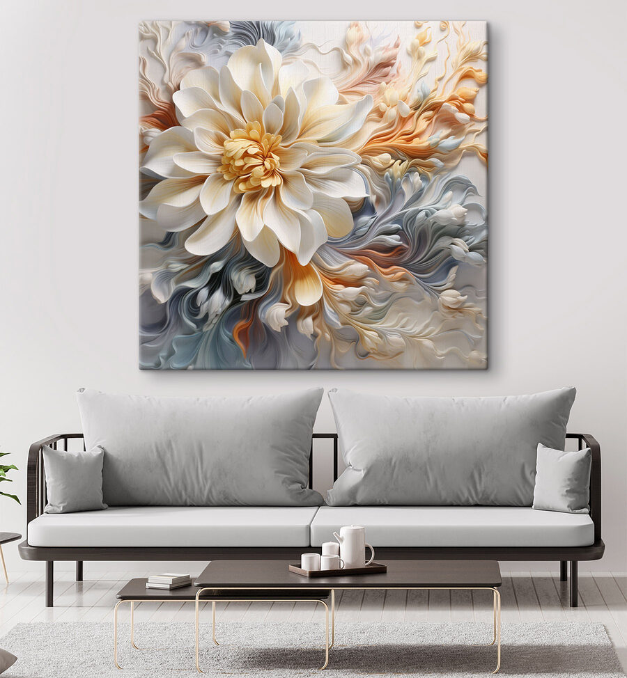 Fleur blanche avec centre jaune