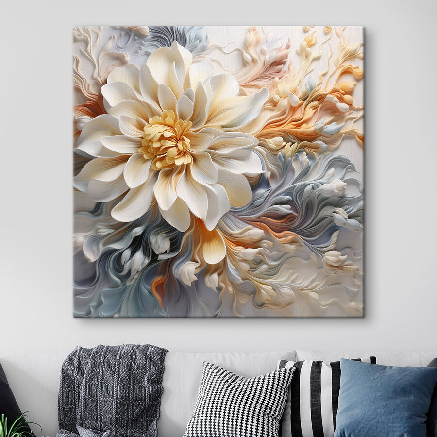 Fleur blanche avec centre jaune