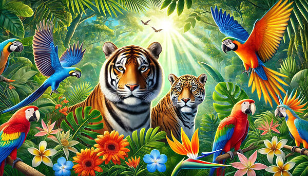 Groupe d'animaux dans la jungle Groupe d'animaux dans la jungle