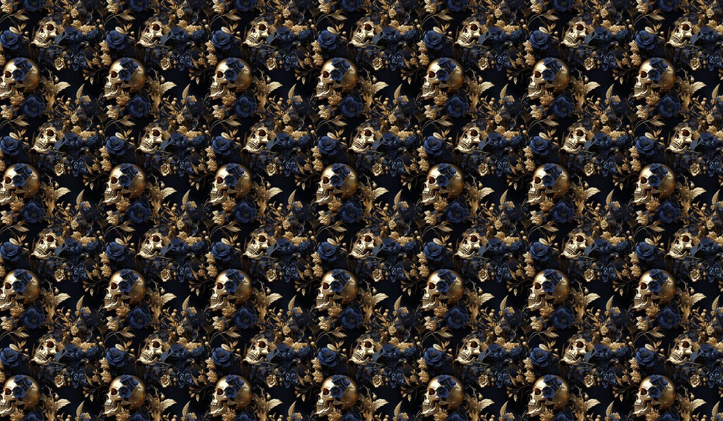 Motif de crânes et de fleurs Motif de crânes et de fleurs