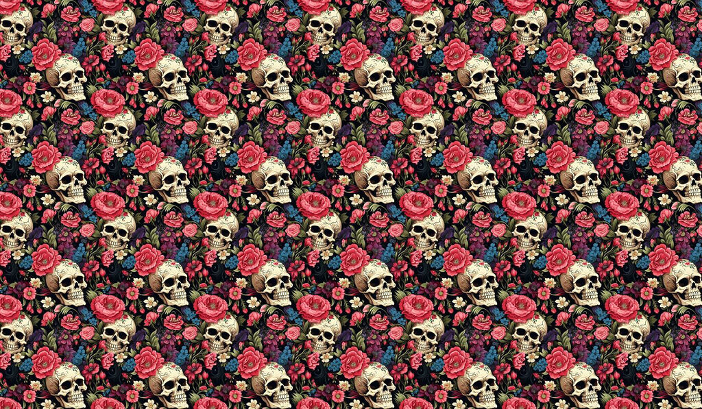 Motif de crânes et de fleurs Motif de crânes et de fleurs