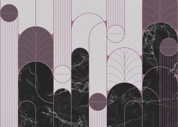 Mur à motifs noirs et blancs Mur à motifs noirs et blancs