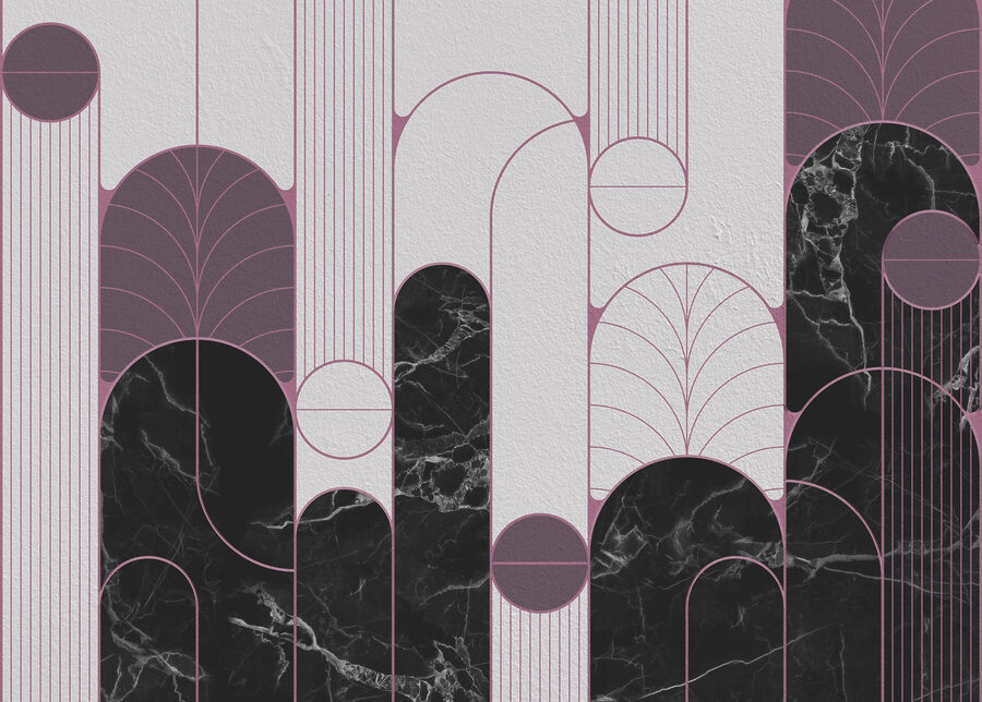 Mur à motifs noirs et blancs