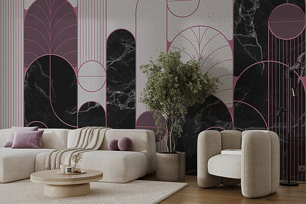 Mur à motifs noirs et blancs Mur à motifs noirs et blancs