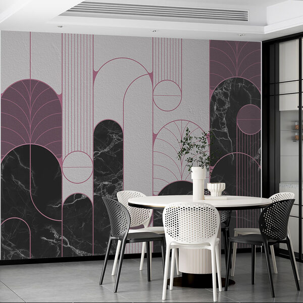 Mur à motifs noirs et blancs Mur à motifs noirs et blancs