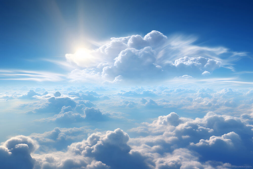 Nuages et ciel bleu avec nuages et soleil Nuages et ciel bleu avec nuages et soleil
