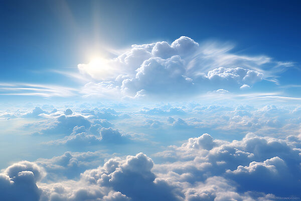 Nuages et ciel bleu avec nuages et soleil Nuages et ciel bleu avec nuages et soleil