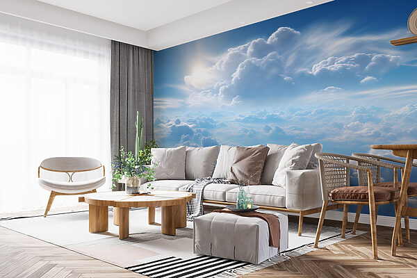 Nuages et ciel bleu avec nuages et soleil Nuages et ciel bleu avec nuages et soleil