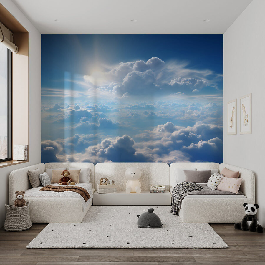 Nuages et ciel bleu avec nuages et soleil Nuages et ciel bleu avec nuages et soleil