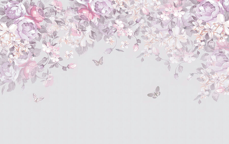 Motif floral avec papillons