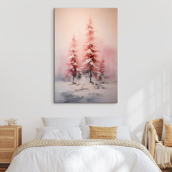 Peinture d'arbres couverts de neige Peinture d'arbres couverts de neige